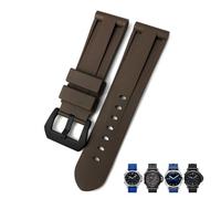 Wtukmo 22mm 24mm 26mm Rubber Watch Band,For SUBMERSIBLE Colorful Waterproof Sport Camo Strap(Brown black,26mm)