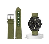 Wtukmo 22mm Nylon Waterproof Watchband for Mido M026.629/430 Ocean Star M042.430 Replacement Bracelet Band Men's Accessories(Green silver buckle)