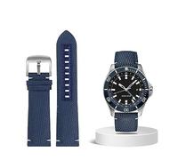 Wtukmo 22mm Nylon Waterproof Watchband for Mido M026.629/430 Ocean Star M042.430 Replacement Bracelet Band Men's Accessories(Blue silver buckle)