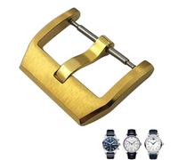 Wtukmo 316L Stainless Steel 18mm Deployment Watch Buckle,For IWC Spitfire Leather Watchband Folding Clasp(Golden pin 2)