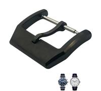 Wtukmo 316L Stainless Steel 18mm Deployment Watch Buckle,For IWC Spitfire Leather Watchband Folding Clasp(Black pin 1)