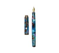 Wtukmo Acrylic Piston Fountain Pen Soft Smooth No.5 Nib Inking Applicable For Pelikan M400/405 Students Writing Gift Pen(I,Schmidt EF(0.4mm))