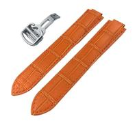 Wtukmo Calfskin Watch Watchband,For Ballon Bleu De Cartier Convex Type Watch Strap 14/16/18/20/22mm Bracelets(Orange,22mm)
