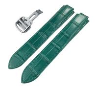 Wtukmo Calfskin Watch Watchband,For Ballon Bleu De Cartier Convex Type Watch Strap 14/16/18/20/22mm Bracelets(Green,16mm gold clasp)