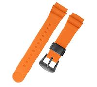 Wtukmo For Seiko 5 No. Solar watchband men silicone rubber strap 22mm sports diving canned SNE537 SRPA83J1 Wrist strap(Orange black buckle)