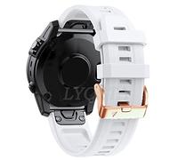 Wtukmo New20mm Smart Watchband Straps For Garmin Fenix 7S/5S Plus/6S/6S Pro Quick Release Strap Silicone Bracelet Rose Gold Accessories (Color : White, Size : For Fenix 6S Pro)