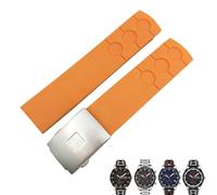 Wtukmo Rubber Watchband 20mm Suitable For Tissot PRS516 T100417 Sports Waterproof Soft Watch Strap Free Tools Men(Orange silver)