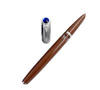 Wtukmo Transparent Fountain Pen With Hidden EF/F Nib Stationery School Office Supplies Writing Smooth Ink Pens With Box(Coffee,EF 0.38 mm)