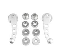 WTUQSUKA Window Regulator Clip 2Pcs Aluminum Alloy Universal Car Window Handle Winder Riser Replacement Crank Kit Fit Promotion(Silver)