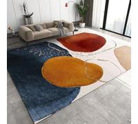 WTVBHF Area Rugs 100x140cm Medieval Simple Living Room Carpet, Bohemian Orange Irregular Graffiti, Comfortable Short Pile Non-slip, Suitable for Bedrooms, Balconies and Children's Rooms