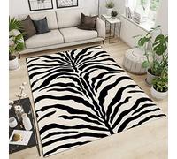 WTVBHF Area Rugs 140x200cm Fashionable Simple Zebra Leopard Print Carpet, Modern Black and White Irregular Striped Carpet, Short Plush Carpet, Suitable for Rooms, Living Rooms, Corridors