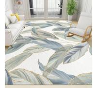 WTVBHF Area Rugs 180x220cm Fresh Plant Banana Leaf Gold Line Outline Art Carpet, Boho Elegant and Simple Children's Room Carpet, Soft Non-slip, Suitable for Living Room, Bedroom and Office