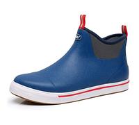 WTW rain boots unisex rain boots men women waterproof rubber boots fishing deck boots neoprene slip on garden shoes, Blue, 9 UK