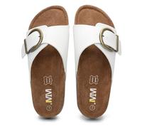 WTW Women's Cork Footbed Sandals Cow Suede Summer Slide Sandals for Women with Adjustable Strap Buckle Open Toe Outdoor Beach Sandals
