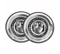 WTXXGQ Headlight Assembly For Jeep For Wrangler TJ LJ JK Moto CJ-8 CJ-7 Car Led 7inch Led Headlight DRL H4 Hi-Lo With Halo Angel Eyes Front Headlights Assembly(2Piece Sliver)