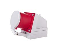 Wtyczka odbiornikowa z klapką 32A 4P 400V czerwona IP44 524-6d