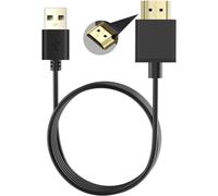 wtyixs USB to HDMI Adapter Cable Cord, USB 2.0 Type A Male to HDMI Male Charging Converter Charger Cable(Only for Charging) 1.8M