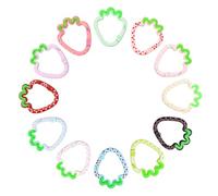 WTYONZEL 12 Pcs Cute Carabiner Keychain Clips,Strawberry Shape Keychain Rings, Metal Ring Spring,Flat Spring Ring for Purse Strap, Handbag, Key Chain Hooks Accessories