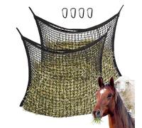 WTYPOPK 2 PCS Slow Feed Hay Nets for Horses - 31.5" x 35.4" Large Capacity Hay Bags, Durable Horse Feed Bag with Easy Hang Design for Full Day Feeding, Fits Horse Stall/Trailer (Black)