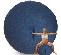 WTZHHK Cotton and Linen Yoga Ball Cover for Birthing Ball Pregnancy, Exercise Balls for Adults, and Swiss Ball - Stylish and Functional【No balls included】 (Color : Blue, Size : 75CM)