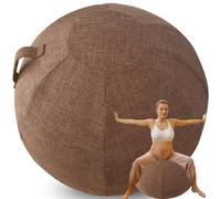 WTZHHK Cotton and Linen Yoga Ball Cover for Birthing Ball Pregnancy, Exercise Balls for Adults, and Swiss Ball - Stylish and Functional【No balls included】 (Color : Brown, Size : 55CM)