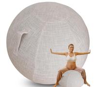 WTZHHK Cotton and Linen Yoga Ball Cover for Birthing Ball Pregnancy, Exercise Balls for Adults, and Swiss Ball - Stylish and Functional【No balls included】 (Color : Beige, Size : 65CM)