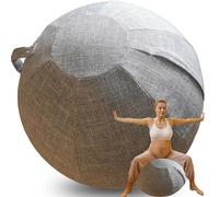 WTZHHK Cotton and Linen Yoga Ball Cover for Birthing Ball Pregnancy, Exercise Balls for Adults, and Swiss Ball - Stylish and Functional【No balls included】 (Color : Grey, Size : 75CM)