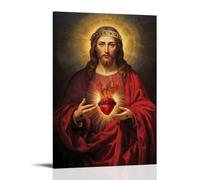 WTZRFV Sacred Heart of Jesus ChristMotivational Wall Art Inspirational Posters Print Canvas Home Living Room Bedroom Decor Modern DesignsFrame-style24x36inch(60x90cm)