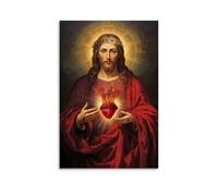 WTZRFV Sacred Heart of Jesus ChristMotivational Wall Art Inspirational Posters Print Canvas Home Living Room Bedroom Decor Modern DesignsUnframe-style24x36inch(60x90cm)