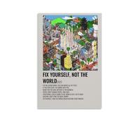 WTZRFV The Wombats Fix Yourself, Not The WorldMotivational Wall Art Inspirational Posters Print Canvas Home Living Room Bedroom Decor Modern DesignsUnframe-style16x24inch(40x60cm)