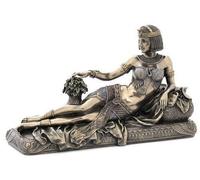 Wu Art Deco Egyptian Queen Lying On Chaise Lounge Statue - Bronze, Cold Cast Bronze, 9.5" L x 4.5" W x 9.5" H