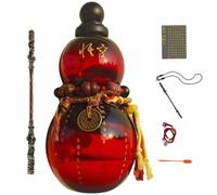 Wu Red Retro-Inspired Gourd Bottle, 34oz Clear Tritan Water Bottle with Strap, Reusable Decorating Gourd