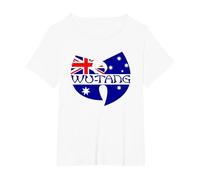 Wu-Tang Clan Australia Flag Logo T-Shirt, Women's Plus, White, 5X