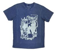 Wu-Tang Clan Men's Graffiti Stone Wash T-Shirt in Blue | Size: Small Wu-Tang Clan Blue S