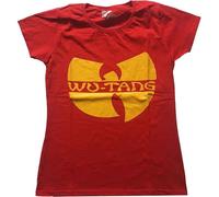 Wu-Tang Clan T Shirt Band Logo Official Womens Skinny Fit Red M