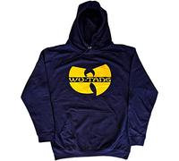 (M, Blue) Wu-Tang Clan Hoodie Band Logo new Official Unisex Navy Blue Pullover