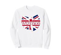 Wu-Tang Clan United Kingdom Flag Logo Sweatshirt, Adult Unisex, White, Medium