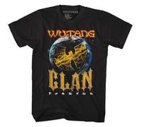 Wu-Tang Unisex-Adult Official Merch Bat Globe Tee, White, M