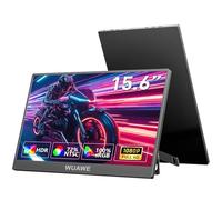 WUAWE Portable Monitor, 15.6'' 72% NTSC 100% sRGB USB C HDMI Travel Monitor for Laptop with Built-in Stand, HDR Freesync Low Blue Light for PC Mac Phone PS5 Switch