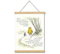 WUAWN Always Remember You Are Braver Than You Believe The Pooh Room Decor，Biblical Affirmations for Kids Wall Art,Winnie The Pooh Baby Decorations for Nursery,Wooden Hanging Rod Religious Gifts-05