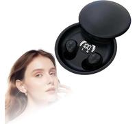 wuayi Invisible Sleep Earbuds, Bluetooth Headphones, Wireless Structure, In Ear Hidden Size, LED Screen, IPX5 Waterproof, Comfortable Wearing Experience, Suitable for Side Sleepers (Black)