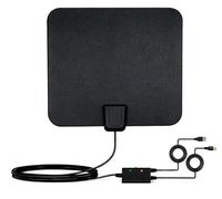 WuayMiy TV Antenna Indoor, Digital TV Antenna for Smart TV, Easy Installation for Local Channels, 4K 1080P, 16.5 FT Long Cable - Black