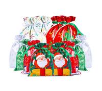 WUBAYI 12 Pcs Bags - 6 Designs, 2 Sizes, Reusable Drawstring Bags for Presents and Pa