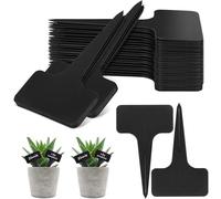 WUBAYI 120pcs Slate Plant Labels - T-Type Black Garden Markers for Outdoor Plants, Herb Garden & Potted Seed Tags, 6x10cm Waterproof Plastic