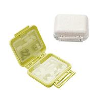 WUBAYI 2pcs Travel Pill Box,Portable Small Double Layer Detachable Small Moistureproof Pill Case (White+Green)