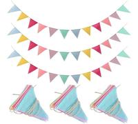 WUBAYI 36Pcs Foldable Burlap Bunting Banner Outdoor Waterproof - Reusable Crush-Resistant Rainbow Colour Triangular Flags for Garden, Wedding, Birthday Party & Festival Decorations