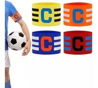 WUBAYI 4-Pack Captain's Armband Adjustable Velcro Football Player's Armband for Adults & Youth Elastic Team Leader Band