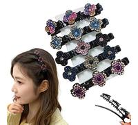 WUBAYI 5Pcs Vintage Hair Clips Set - Triple Lace Clover Flower Barrettes with Rhinestones | Elegant Hair Styling Tools for Women & Girls