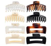 WUBAYI 8Pcs Claw Clips Hair Clips for Women and Girls Claw Clips for Thick Hair Non Slip Claw Clip Strong Hold Hair Clip Hair Claws for Straight, Curly & Wavy Hair