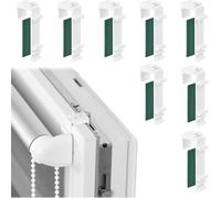 WUBAYI 8pcs Roller Blind Fittings - No Drilling Adhesive Clamp Brackets Set for Double Roller Blinds, Clamping Support Hooks on PVC Window & Sashes